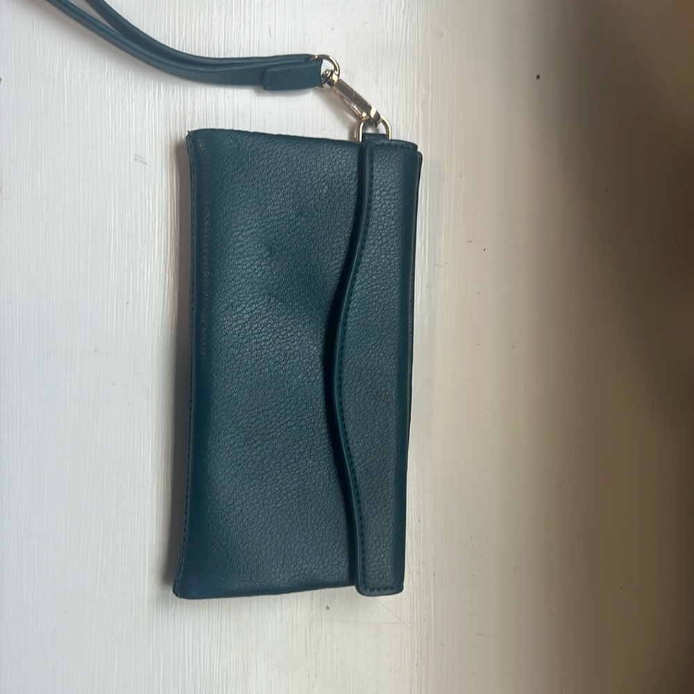 Blue wristlet wallet